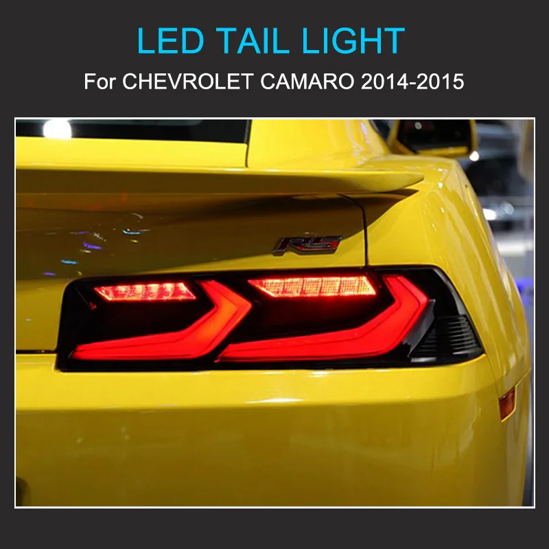 1 زوج LED الذيل ضوء الجمعية لشروليه كامارو 2014 2015 التوصيل والتشغيل المصابيح الخلفية مع LED الديناميكية تحول الخلفية الذيل مصابيح