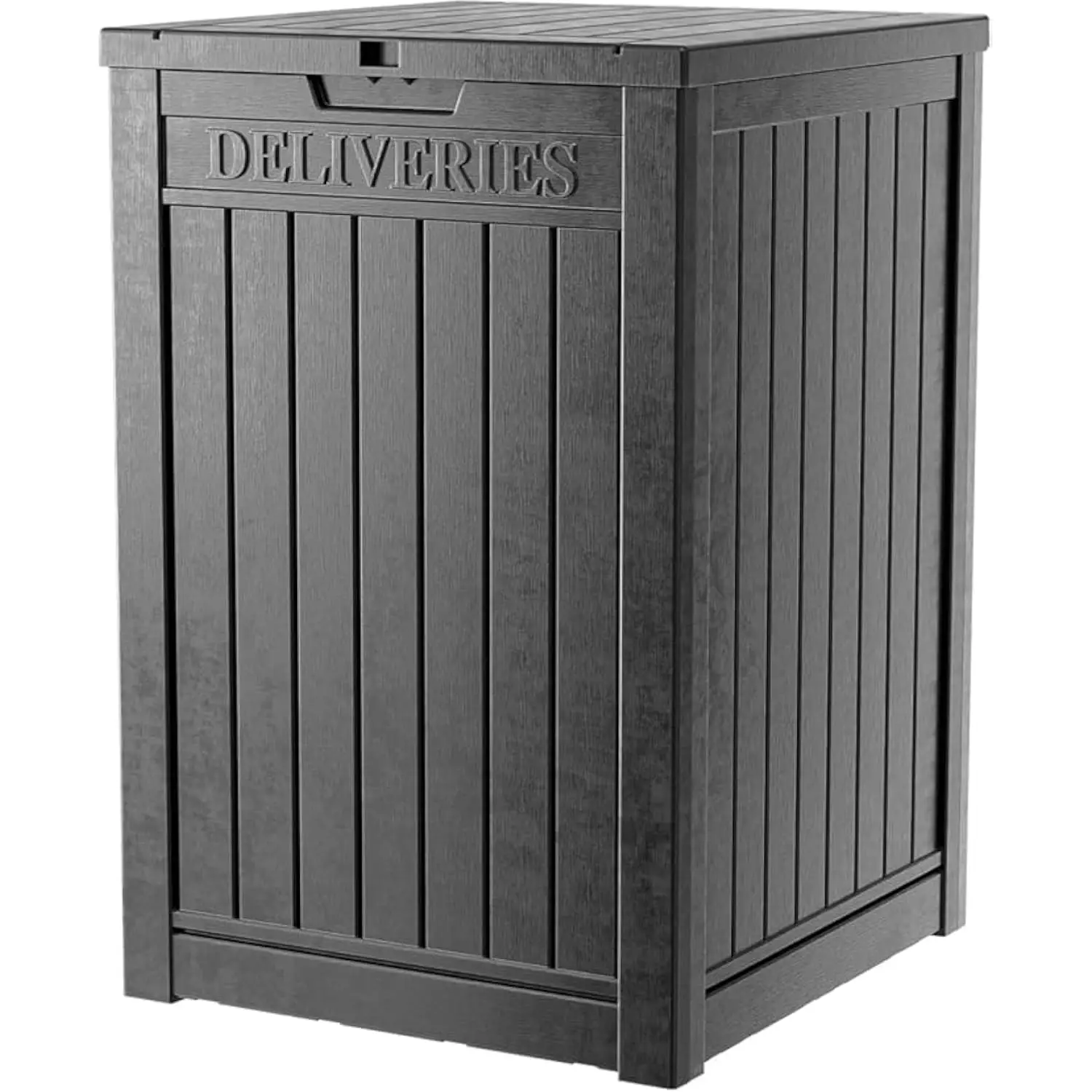 Outdoor Package Delivery Box  48Gallon Lockable Storage Box  Large Double Walled Resin Weatherproof Deck Box for Porch and Patio