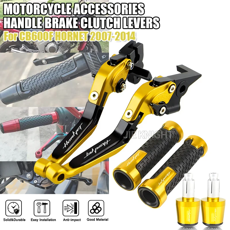 For CB600F Hornet 2007-2014 2008 2009 2010 2011 2012 2013 Motorcycle Clutch Lever Brake Lever Handlebar Grips Ends