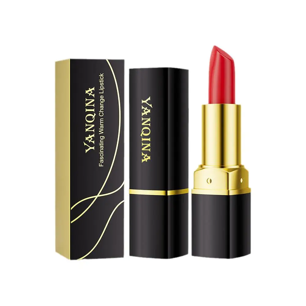 Rossetto a 2 colori a cambiamento caldo idratante sfumato impermeabile moda duratura senza rossetto riparazione balsamo per le labbra sbiadito nuovo J4Z0