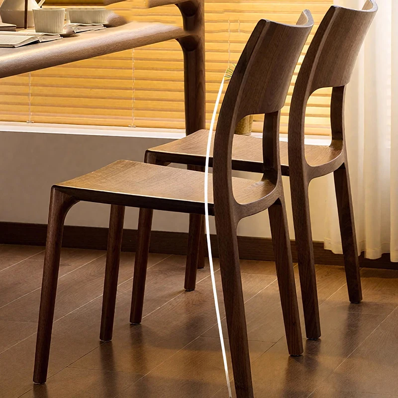 Wooden Vintage Dining Chairs Throne Stoot Retro Restaurant Dining Chairs Mid Century Desk Sillas Para Comedor Library Furniture