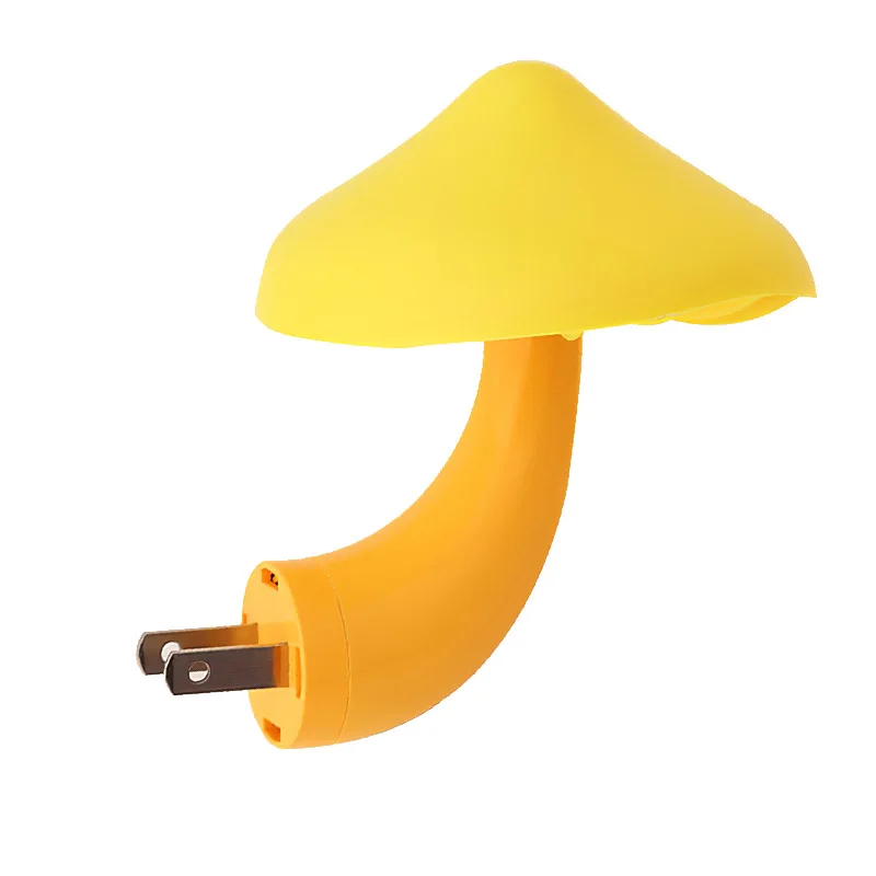 Home Decor Mushroom Plug Wall Night Light Low Energy Consumption Children Bedroom LED Lamp Light Induction Atmosphere Night Lamp