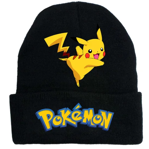 Pokemon Pikachu Stickade Mössor Barn Mössor Tecknad Anime Grafiskt Tryck Kepsar Värmebevarande Bekväma Födelsedagsfestpresenter 6 best sales motorhuv pikachu - №5