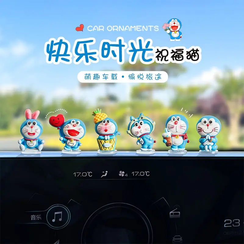 Lindo Doraemon coche Premium dibujos animados creativo exquisito adornos de moda consola central de coche decoración Interior regalo al por mayor