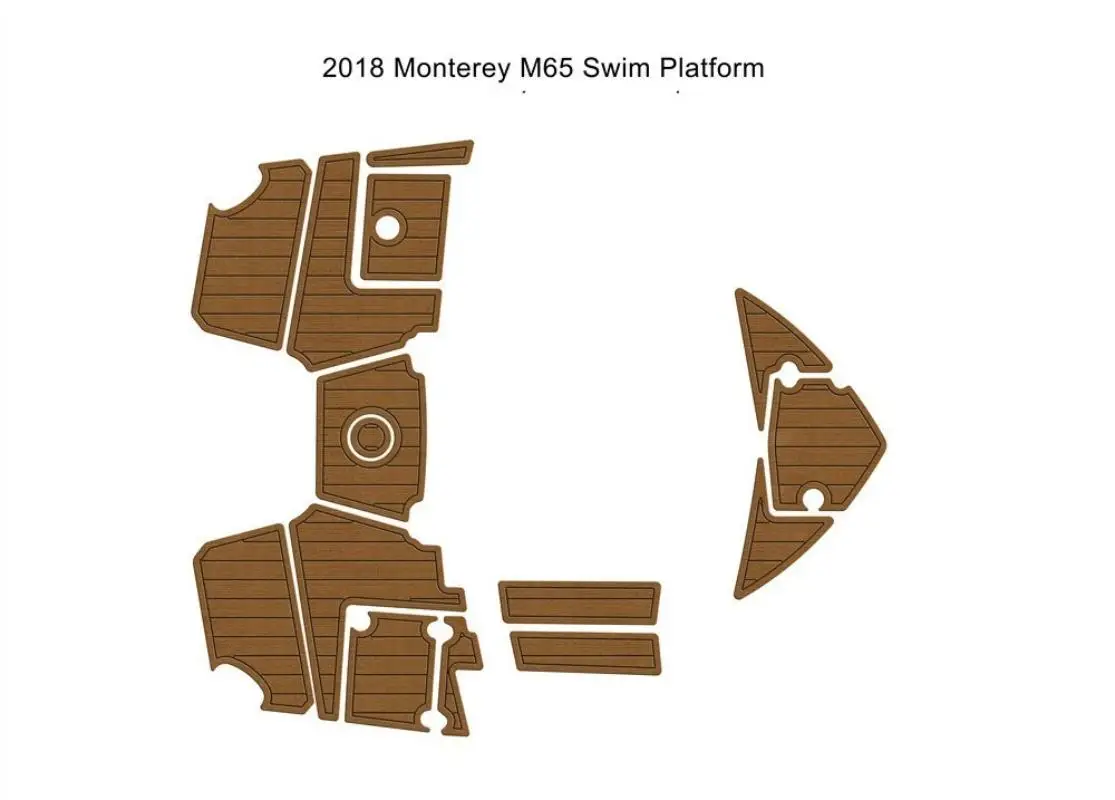 

2018 Monterey M65 Swim Platform Cockpit Pad Boat Customized EVA Foam Faux Teak Deck Floor Mat Boat Accessories