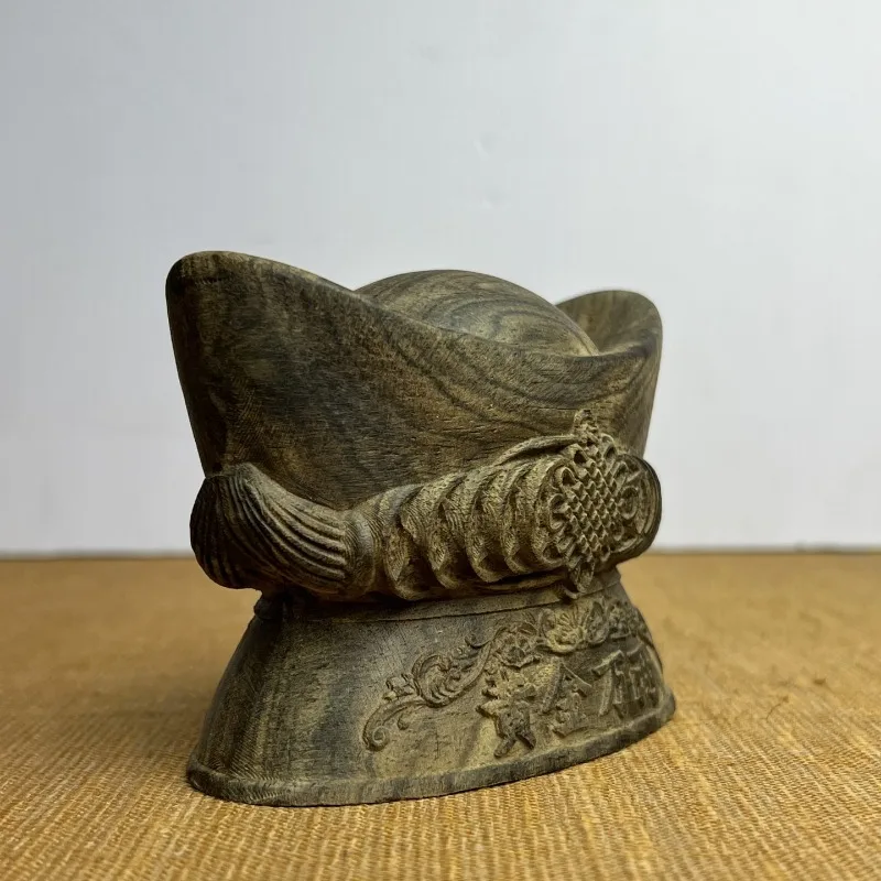 تمثال سبيكة ذهبية من خشب العود منحوت يدويًا - زينة فنغ شوي مقاس 4.13 بوصة × 2.95 بوصة لفتح الأعمال، هدية هووسورمينغ، ديكور المنزل