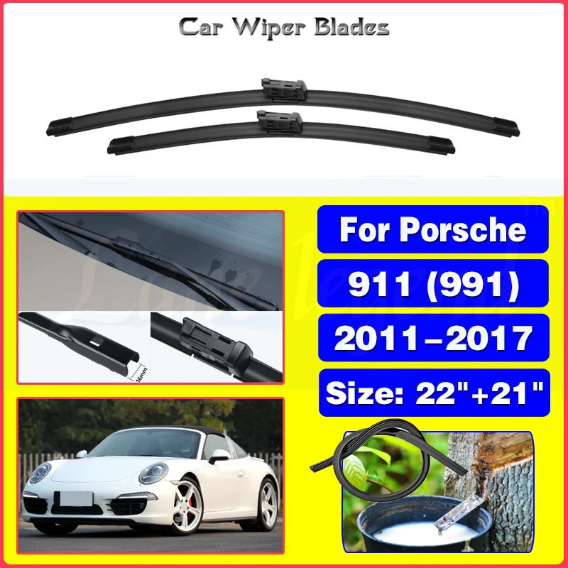 

2pcs For Porsche 911 (991) 2011 - 2017 Car Front Wiper Blade Windshield Windscreen Window Car Accessories 2014 2015 2016 22"+21"