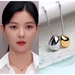 Kpop Popularity drama My Demon Kim You Jung Double Pendant layered gold and silver Color beads Necklace For Women Fans Gift