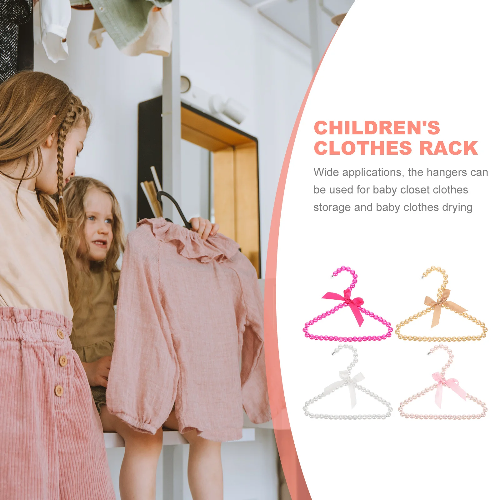 4 pezzi grucce per vestiti per animali domestici perla decorativa materiale durevole accessori per cani e gatti stendino organizer portatile per armadio per bambini