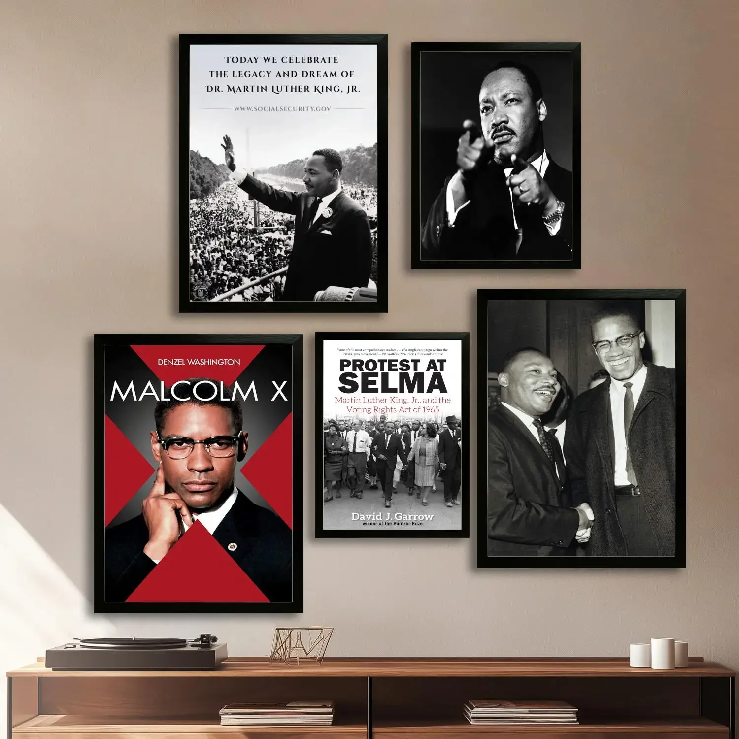 The Meeting Malcom X And Martin Luther King Jr. MLK Civil Rights Canvas Art Poster, Wall Art, Bedroom Decor, Decorative painting