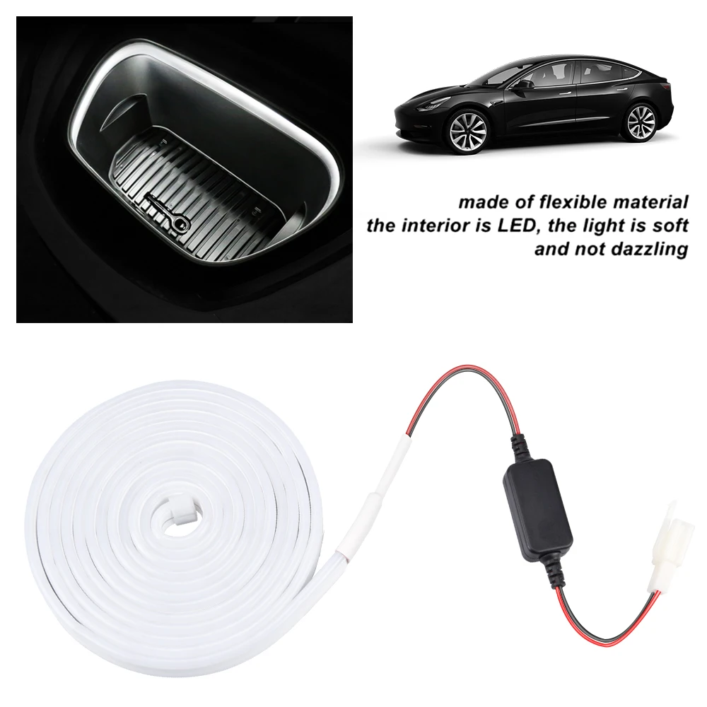 Auto Front Kofferbak Licht Strip Frunk Fleuren Led Surround Verlichting Strip Gemodificeerde Cargo Area Light Kits Voor Tesla Model 3 Y