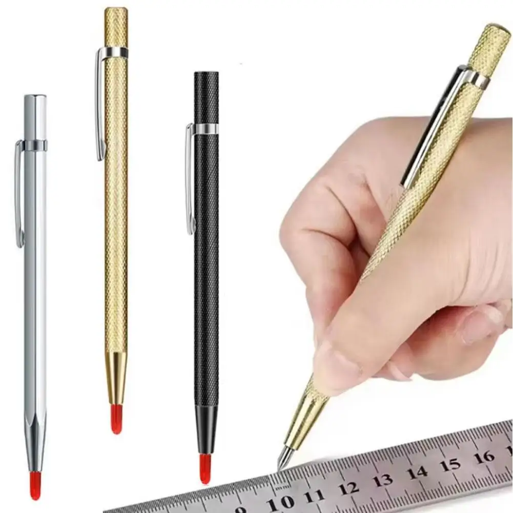 Tile Marking Pen Tungsten Steel Tip Scriber Clip Pen Glass And Metal Plate Engraving Woodworking Hand Tools Kits