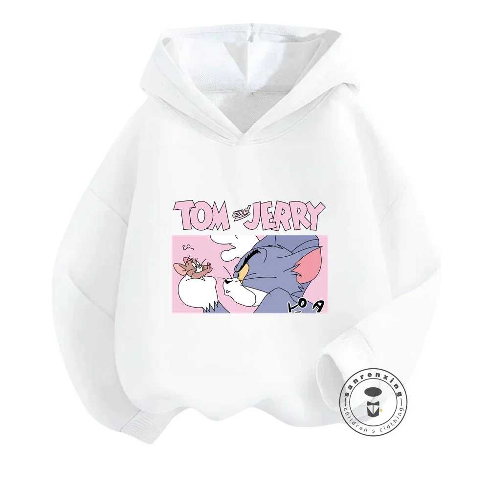 Autumn and Winter Tom and Jerry Fashion for Kids Soft Long-Sleeve Tops with Cool and Kawaii Cartoon Graphics for Boys and Girls