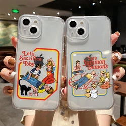 Halloween Satan Vintage Let's Summon Demons Funny Clear Silicone Case For iPhone 11 12 13 14 15 16 17 Pro Max 16 15 14 Plus case