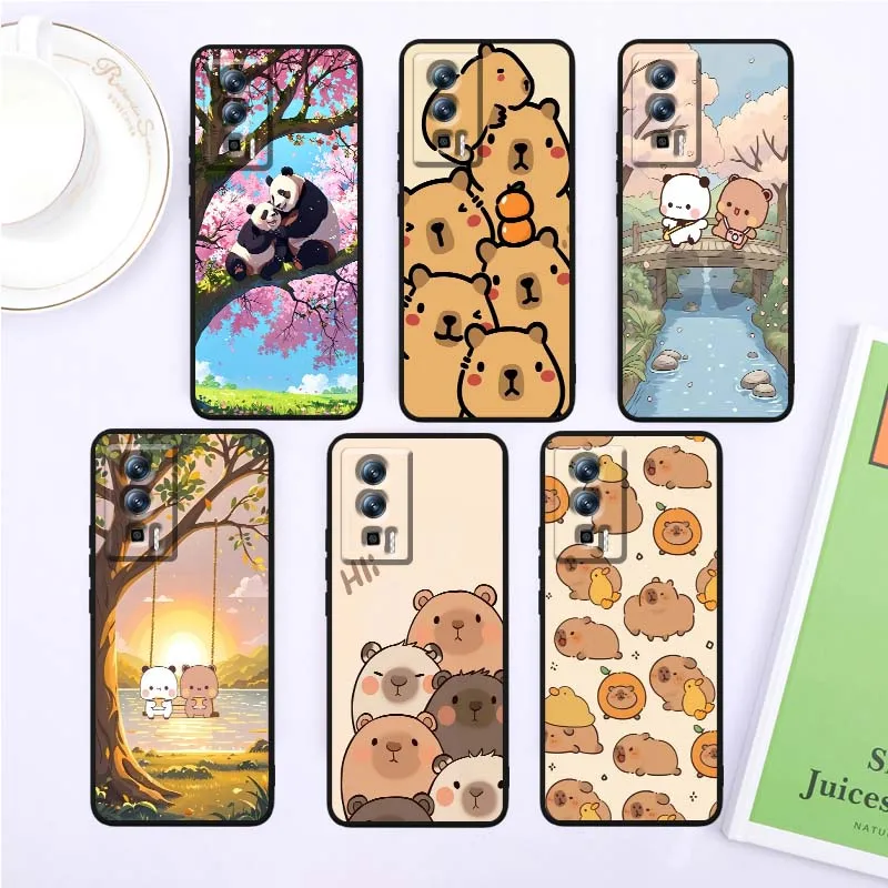 

Cute Capybara Bear Panda Phone Case For Xiaomi Redmi 12 13C 12C 13 10C 9T A2 9A 9C 7A Note 10S 8T 10 9 8 Pro 4G 5G Black