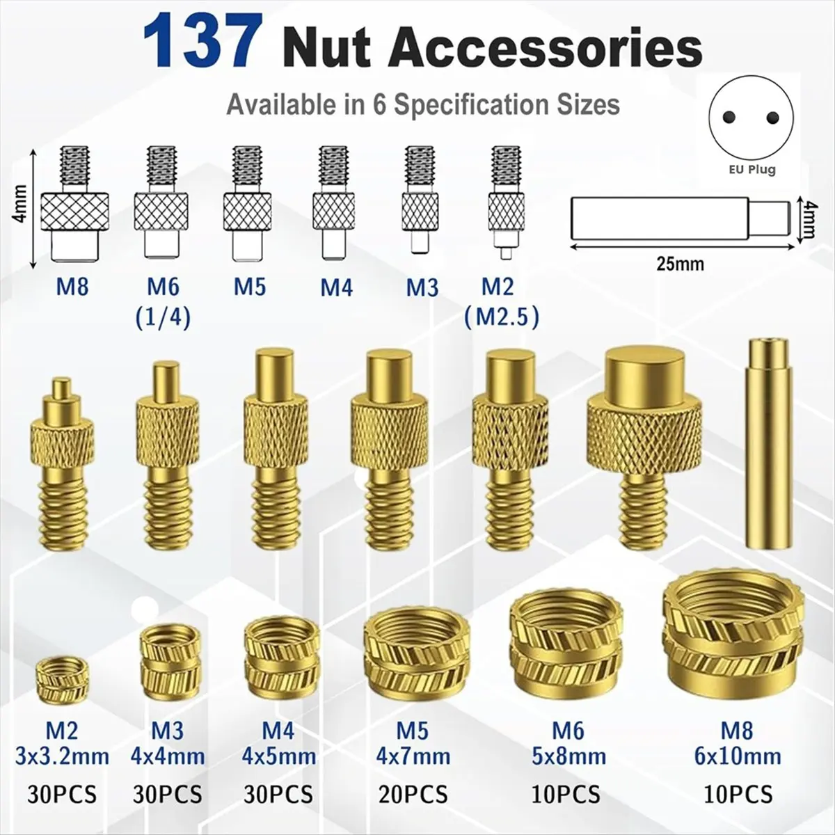 【3391 Popular】Threaded Inserts Soldering Tips Set,80W LED Temperature Adjustable Soldering Iron with 130 Pieces Thread Inserts E