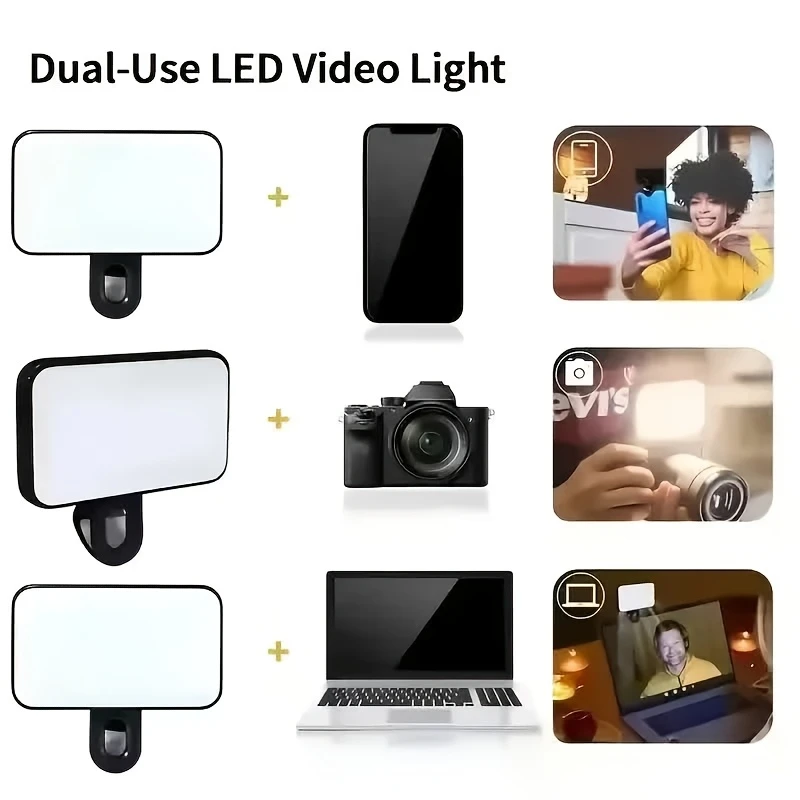 

Universal Camera Phone Fill Light, Adjustable Color Temperature, Multiple Brightness Levels, Portable Lighting Accessory - Piece