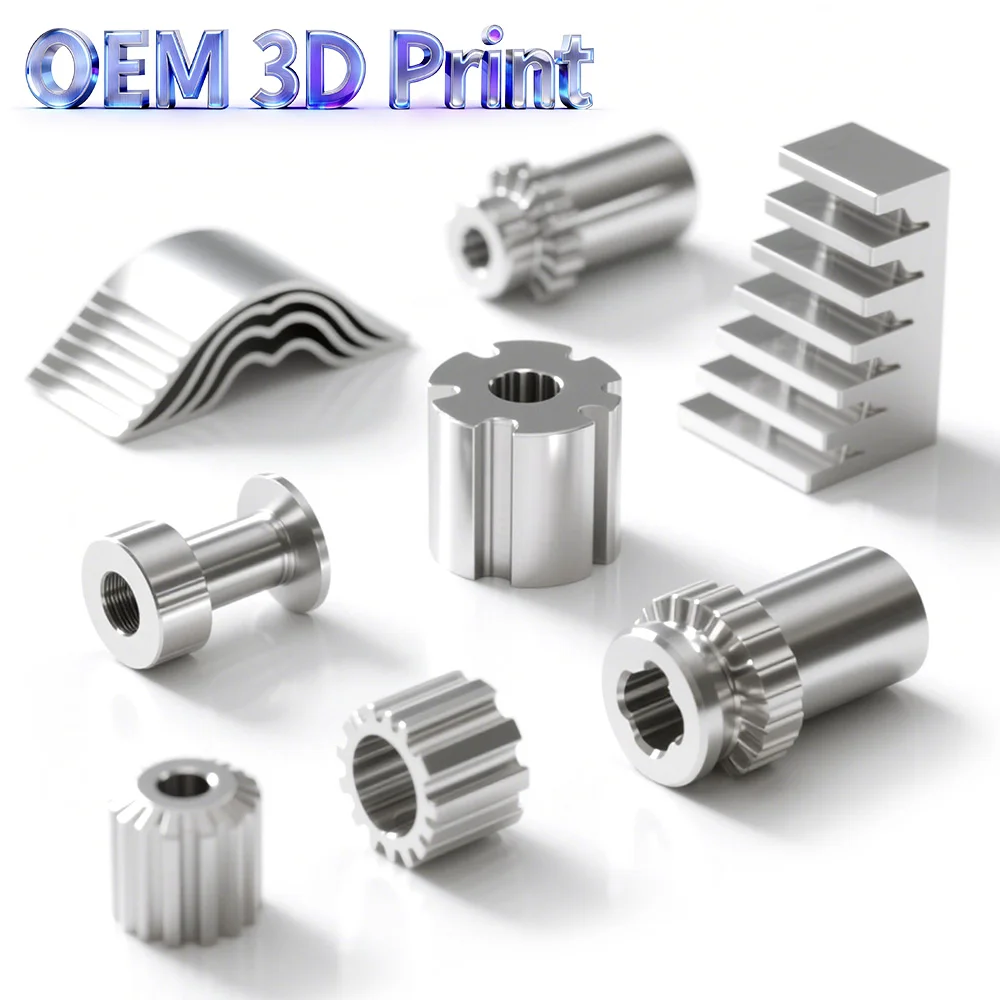 Custom SLM Metal 3D Printed Precision Gears Spline Components Complex Thin‑Wall Structure OEM Industrial Machinery Parts