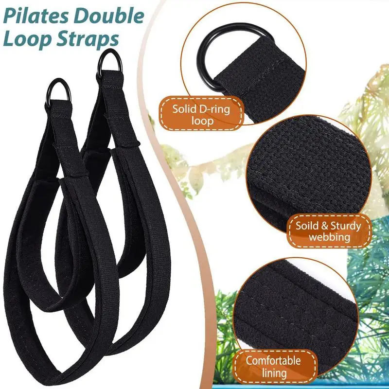 Ankle Straps For Cable Machines Women Nylon Leg Strap With Double Loop Design Effective Yoga Practice Ankle Bands Pilates