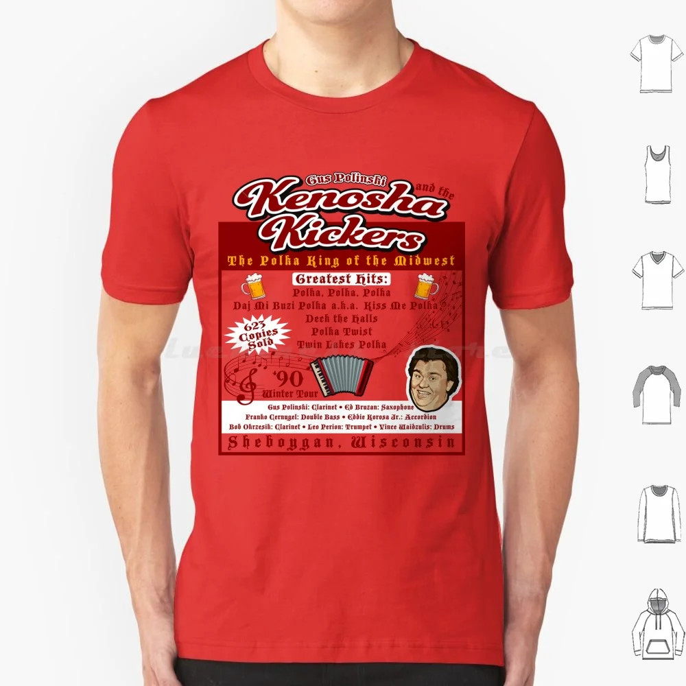 Camiseta Kenosha Kickers Greatest Hits, 6XL, de Algodón, Diseño Divertido, Kenosha Kickers, Acordeón, Cerveza, Comedia, Home Alone, Película