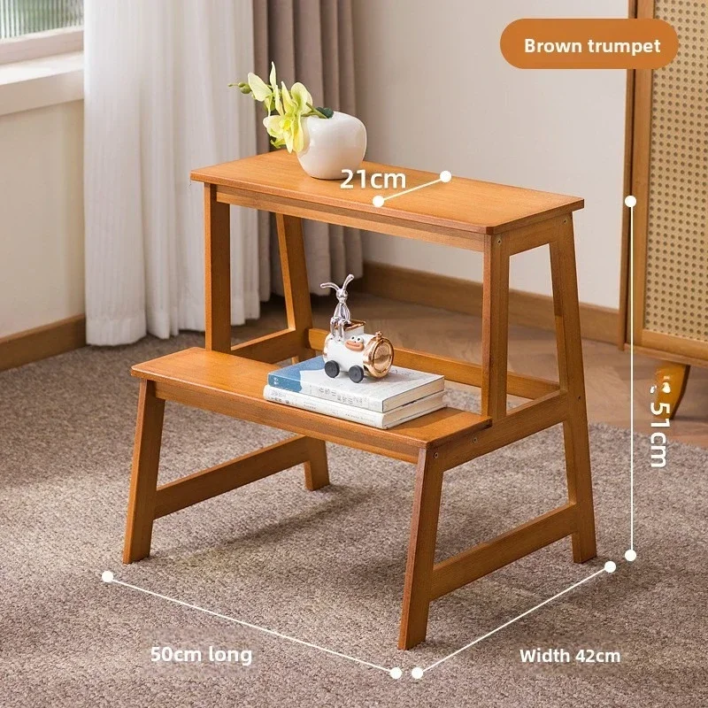 Exquisite Multi-functional Solid wood trapezoidal shelf Floor-to-ceiling bookshelf Multi-layer storage rack Ladder display rack