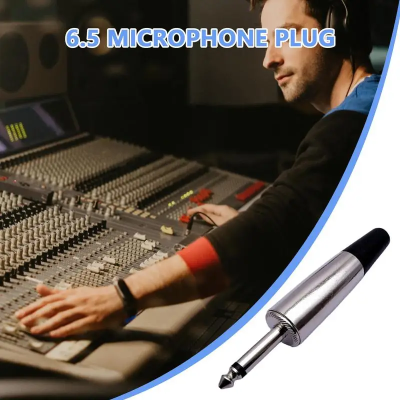 Microphone Connector Adapter Two-Core Audio Transmission Connector 6.5mm Audio Plug For Microphone Recording Equipment Audio