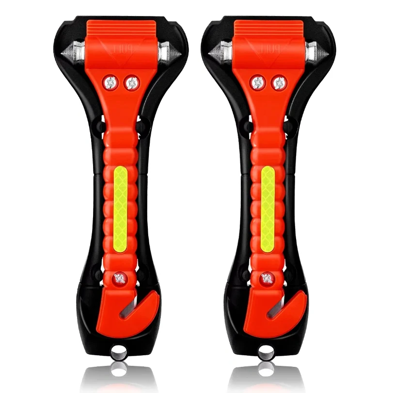 

Survival Safety Hammer Camping Driving Car Seat Belt Cutter 2-in-1 Emergency Break Window Glass Punch Life Rescue Tools