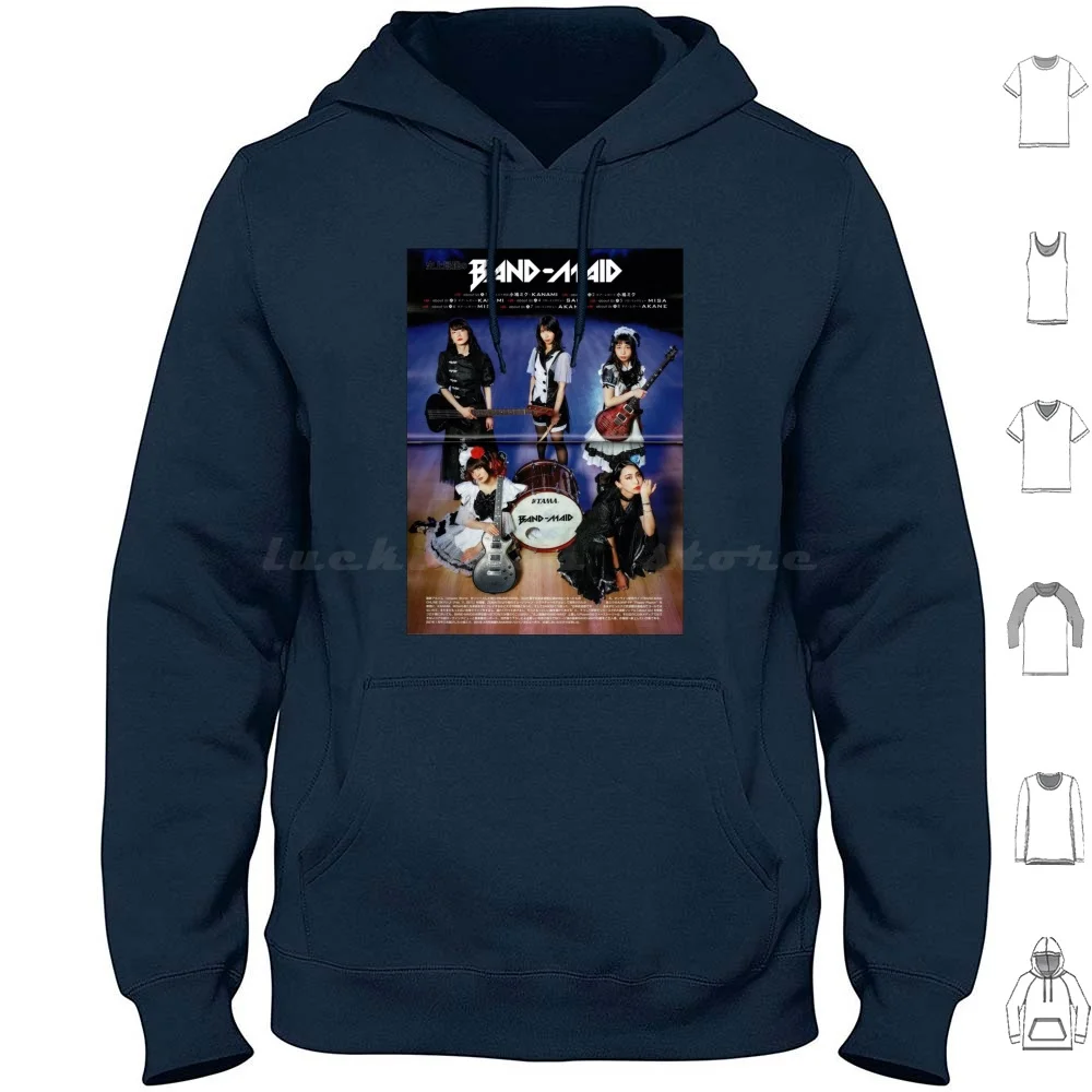 Group Band Maid Hoodie cotton Long Sleeve Music Pop Japan Metal Bandmaid Group Girls Misa Kanami Miku Okyuji Nippon