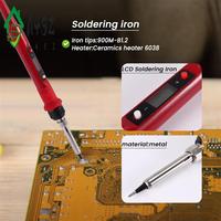 A45Z-220V 80W Lcd Electric Soldering Iron 908S Adjustable Temperature Solder Iron With Quality Soldering Iron Tips And Kits Eu P