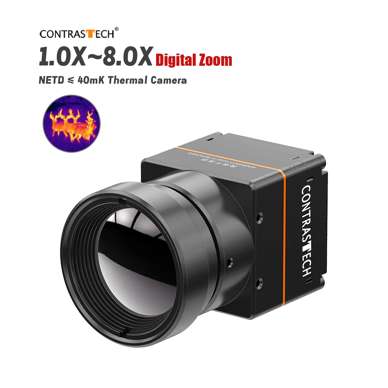 640x512 FL 19mm 25mm 30kHz Digital Zoom 1-8X Radiometric Flir Thermal Infrared Camera Core for FPV Drones Contrastech