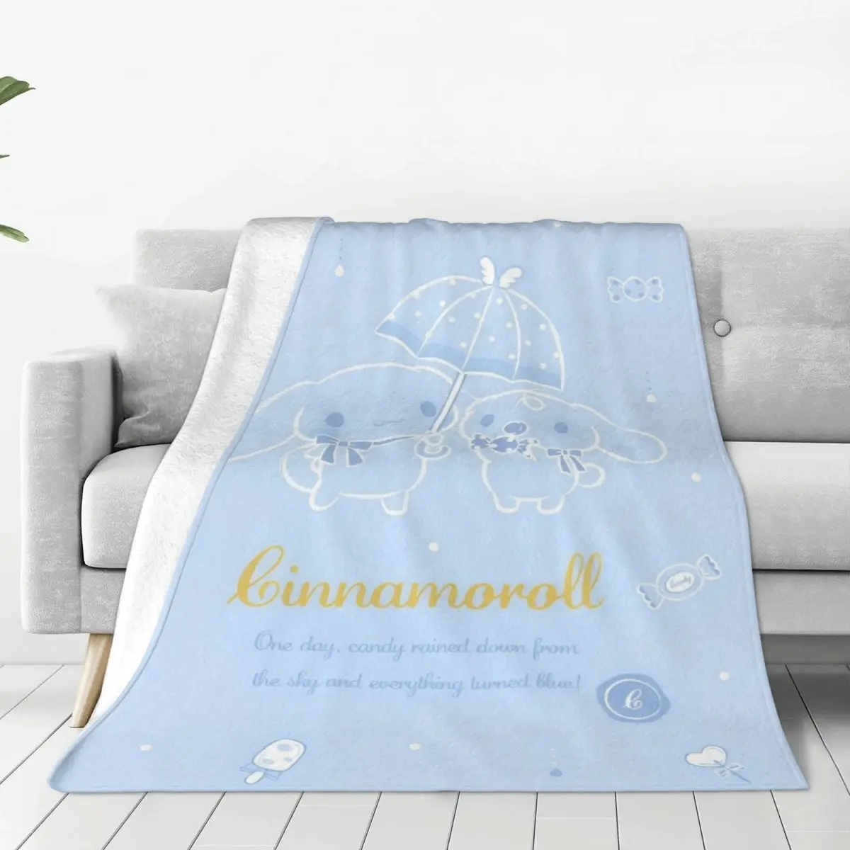 

Soft Blanket Decorative Sanrio Cinnamoroll Cute Cartoon Bedding Throws Flannel Bedspread For Living RoomFashion Sofa Bed Cover