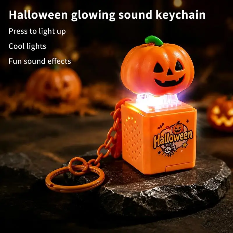 Halloween Fidget Keychain Cute Spooky Pumpkin Ghost Light Up Sensory Toy for Kids Halloween Party Favors Home Decor