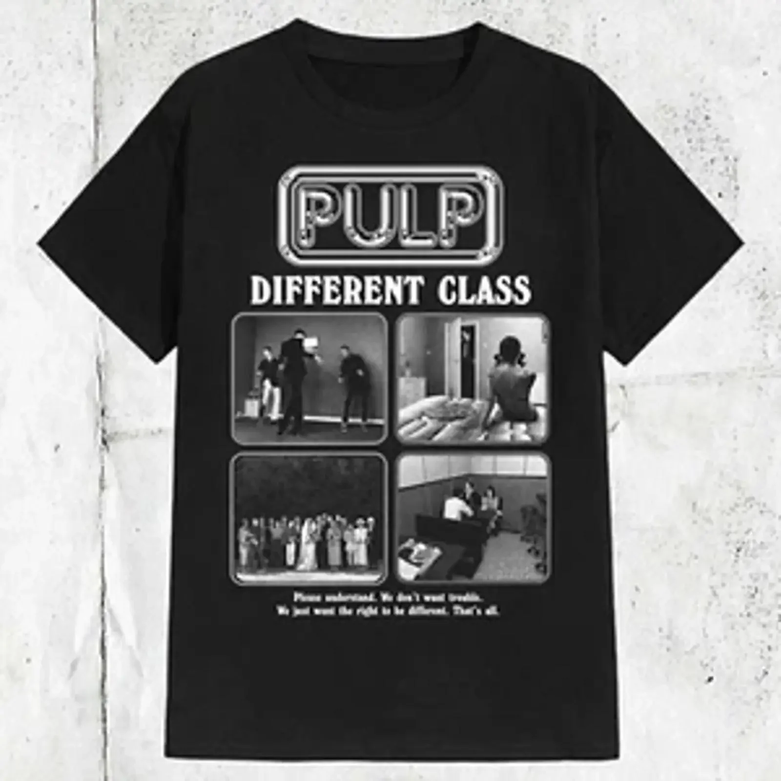 Pulp Band Britpop Different Class T Shirt S 5XL vintage Washed Soft Breathable Top For Everyday Wear homme Stretched