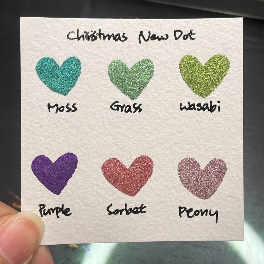 สีน้ำทำมือสำหรับงานศิลปะและงานฝีมือ เหมาะสำหรับการ์ดอวยพรวันหยุดและงานตกแต่ง ประกอบด้วยสีสันสดใส 6 สี