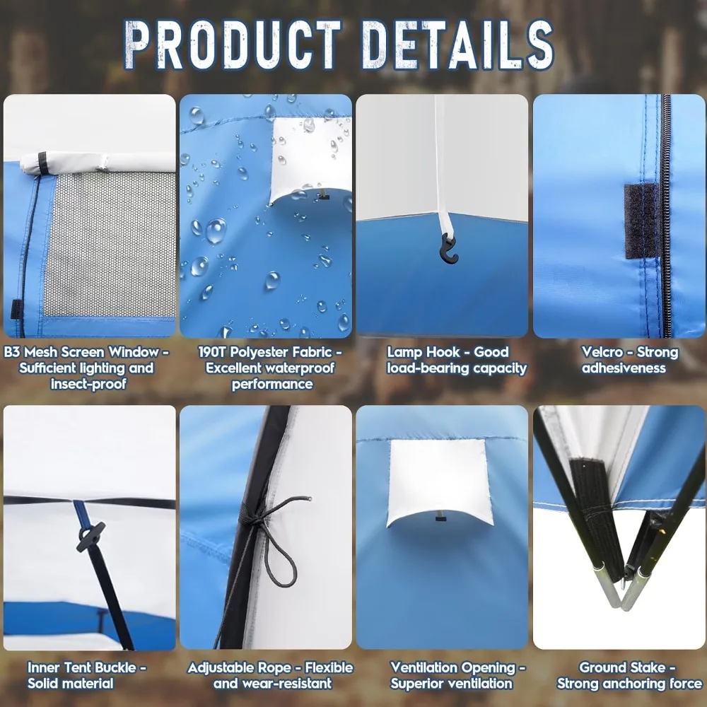 Family-Sized Weather-Resistant 2-4 Person Camping Tent with Porch and Rainfly, Easy Setup Dual-Room Shelter