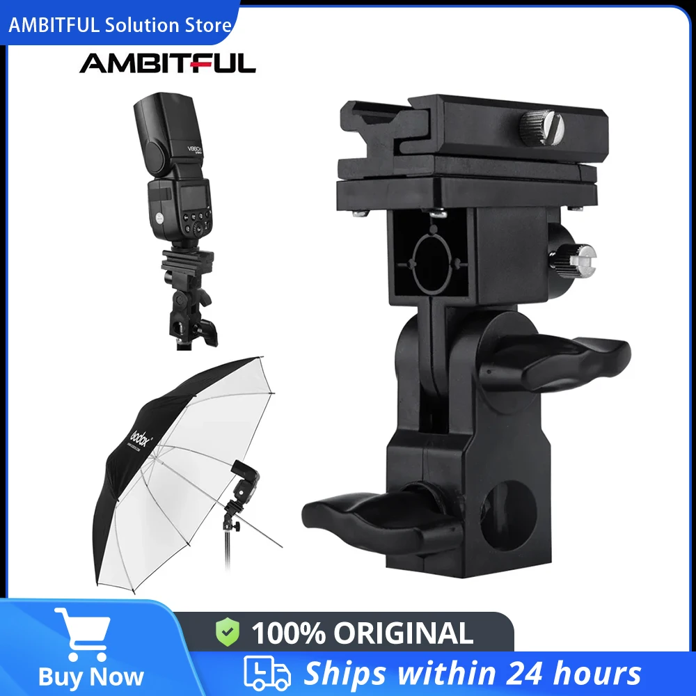 Adaptateur de sabot de flash de type B, support de parapluie à gâchette, support de lumière à cussion, support rapide