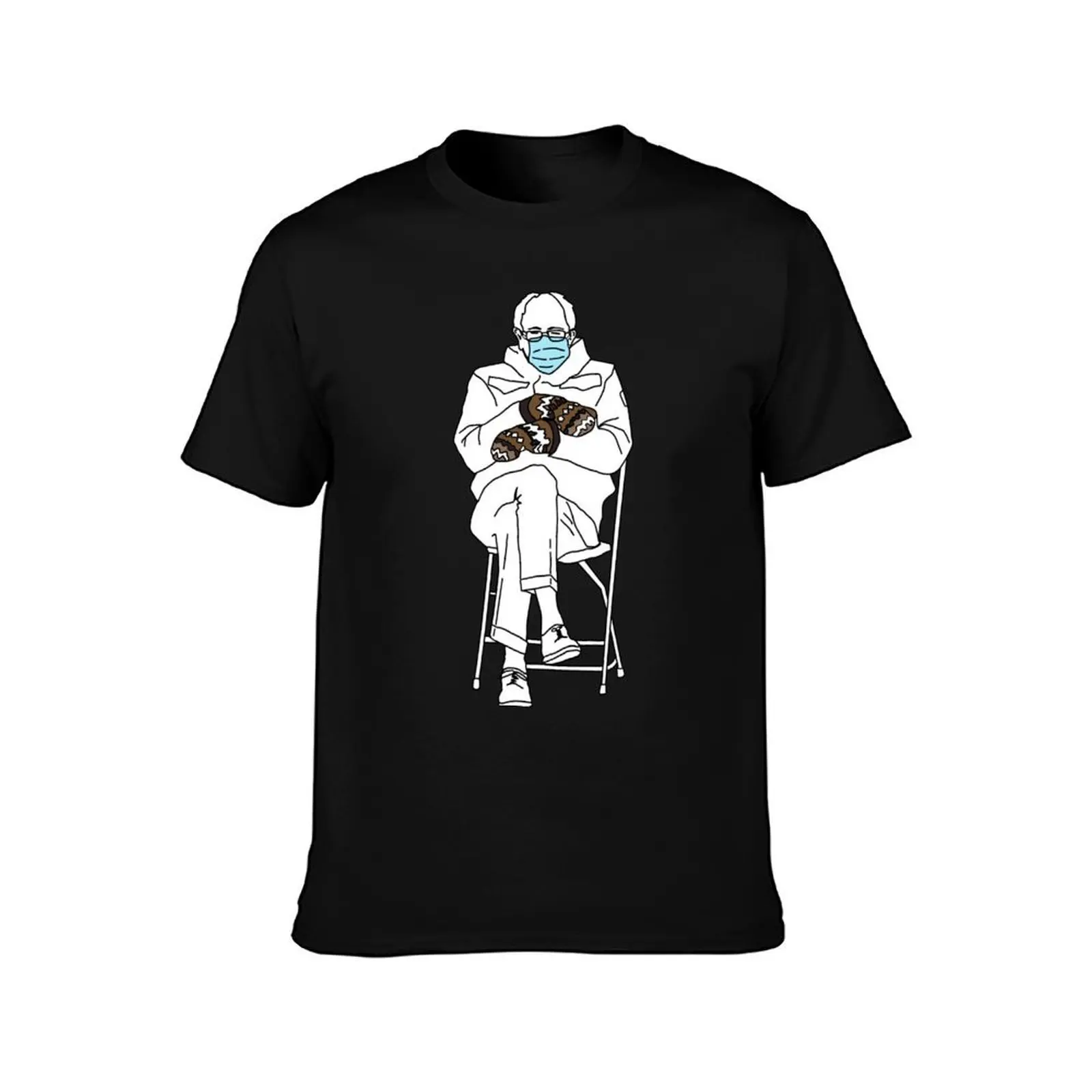 Bernie T-Shirt, Summer Casual Cotton Tee, Oversized Streetwear Tops, Vintage Graphic Print, Loose Fit Short Sleeve, 100% Cotton
