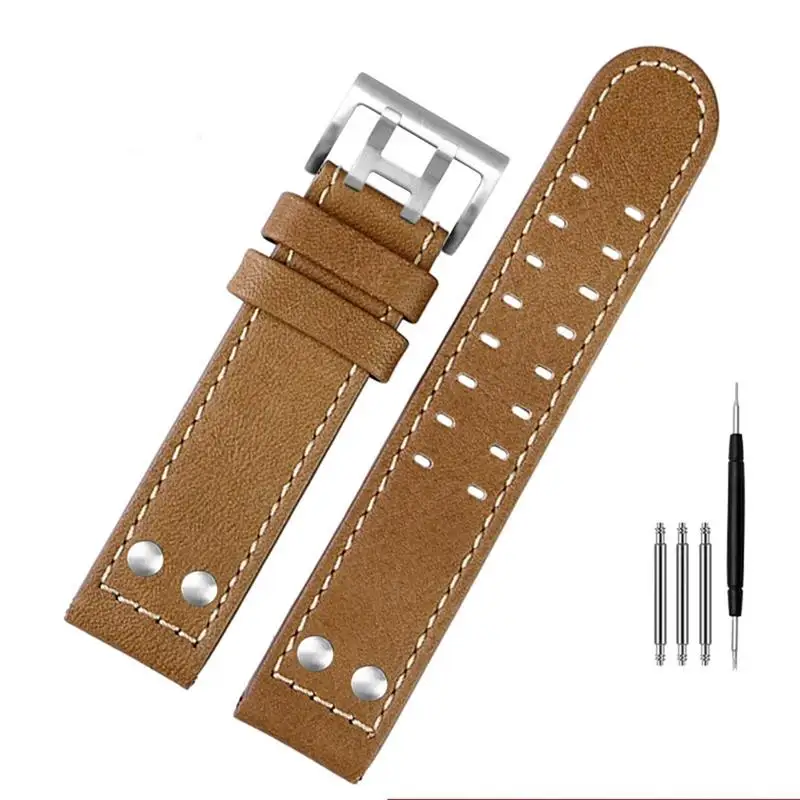 TINTAG untuk Hamilton Khaki jam penerbangan Strap Strap tali jam kulit asli jazz field gelang jam 20 22