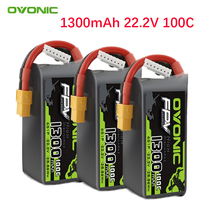 3Pcs OVONIC 100C 1300mAh 22.2V Lipo Battery For RC Helicopter Quadcopter FPV Racing Drone Parts With XT60 Battery