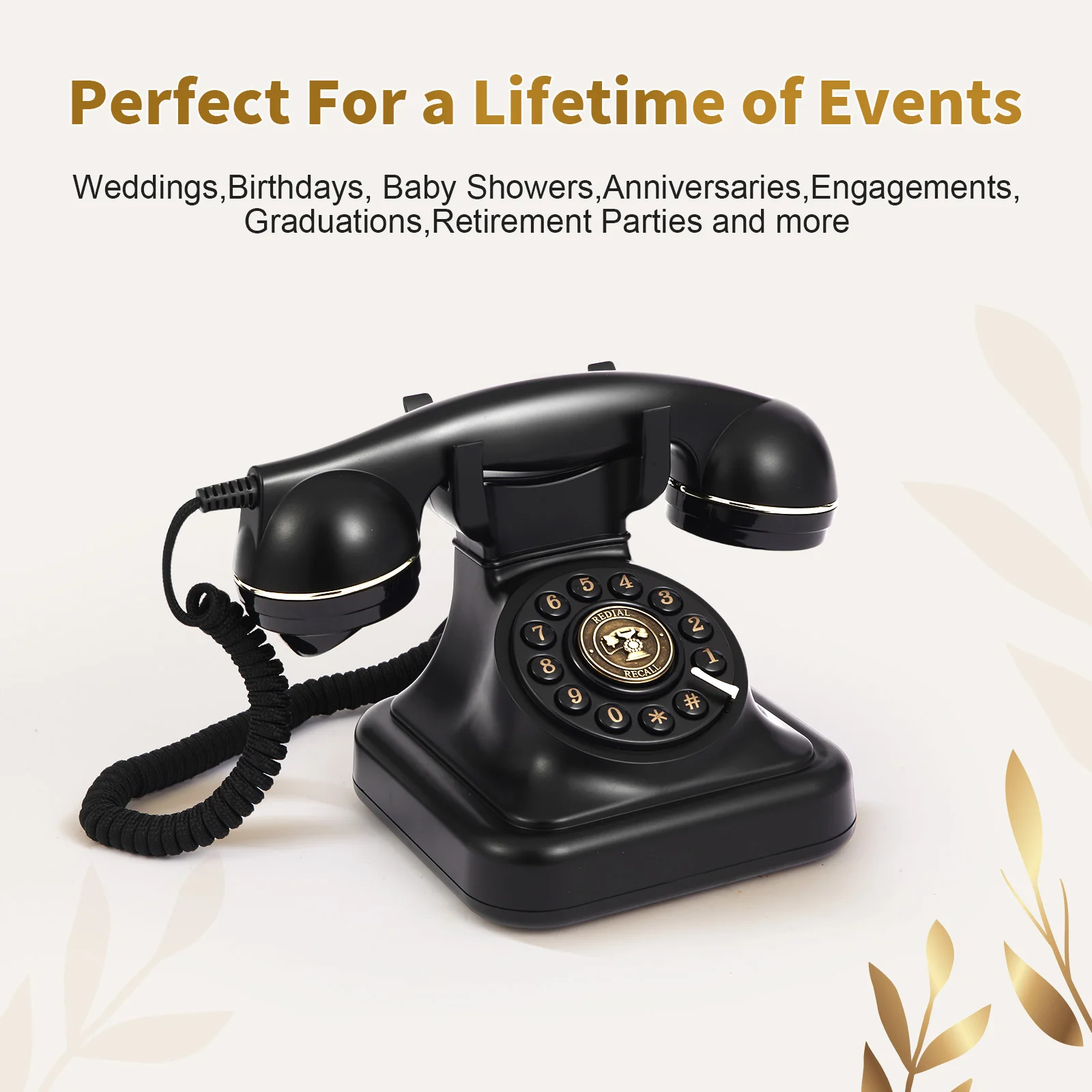 Audio Guest Book Wedding Phone, Audio Guest Book Record Customized Audio Messages Guest Book Alternatives Classic Retro Phone