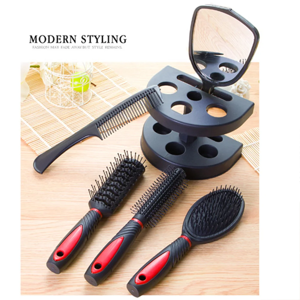 

5Pcs Hair Comb and Mirror Set Compact Anti-Static Styling Tools for Blood Circulation Promotion Lightweight Travel Friendly