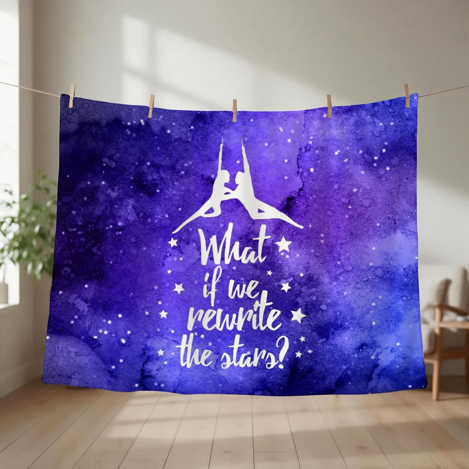 Greatest Showman Rewrite the Stars Watercolour Galaxy Throw Blanket couch cozy soft plush fuzzy picnic outdoor blanket