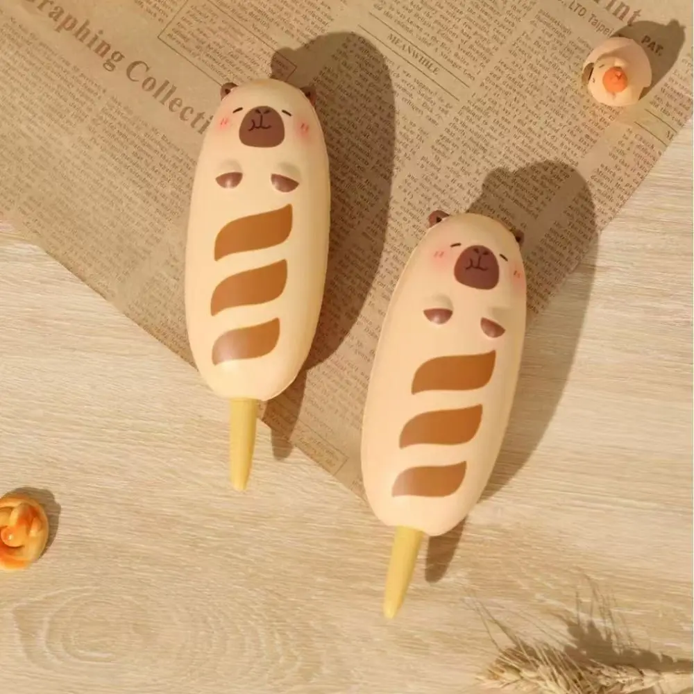 

1pc New Capybara Gel Pen Bread Shape Slow Rebound Ballpoint Pen Smooth 0.5mm Black Ink Neutral Pen Writing Supplies