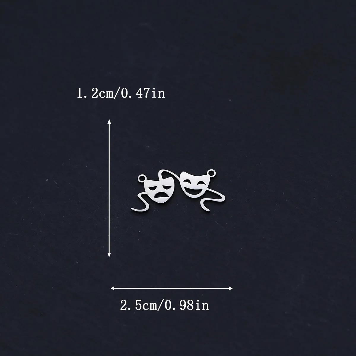 3pcs Drama Mask Charms Stainless Steel Comedy Tragedy Face Pendant Connector for DIY Jewelry Making Necklace Bracelet Wholesale