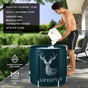 حوض استحمام قابل للطي PVC محمول للبالغين حوض استحمام عازل سميك تصميم محمل دلو بخار ساخن غمر كامل الجسم أعلى 8 مبيعات حوض استحمام ساخن قابل للطي - رقم 8