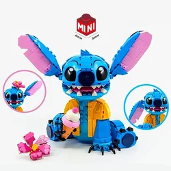 Bonito dos desenhos animados alienígenas monstro exibição decoração conjunto mini-blocos modelo blocos de construção tijolos brinquedos do miúdo jogo presente aniversário