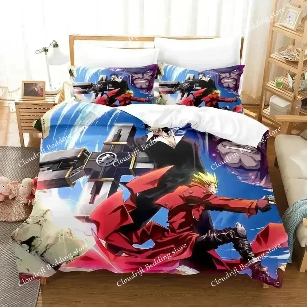 Anime TRIGUN STAMPEDE Bedding Set Duvet Cover Bed Set Quilt Cover Pillowcase Comforter King Queen Size Boys Adult Bedding