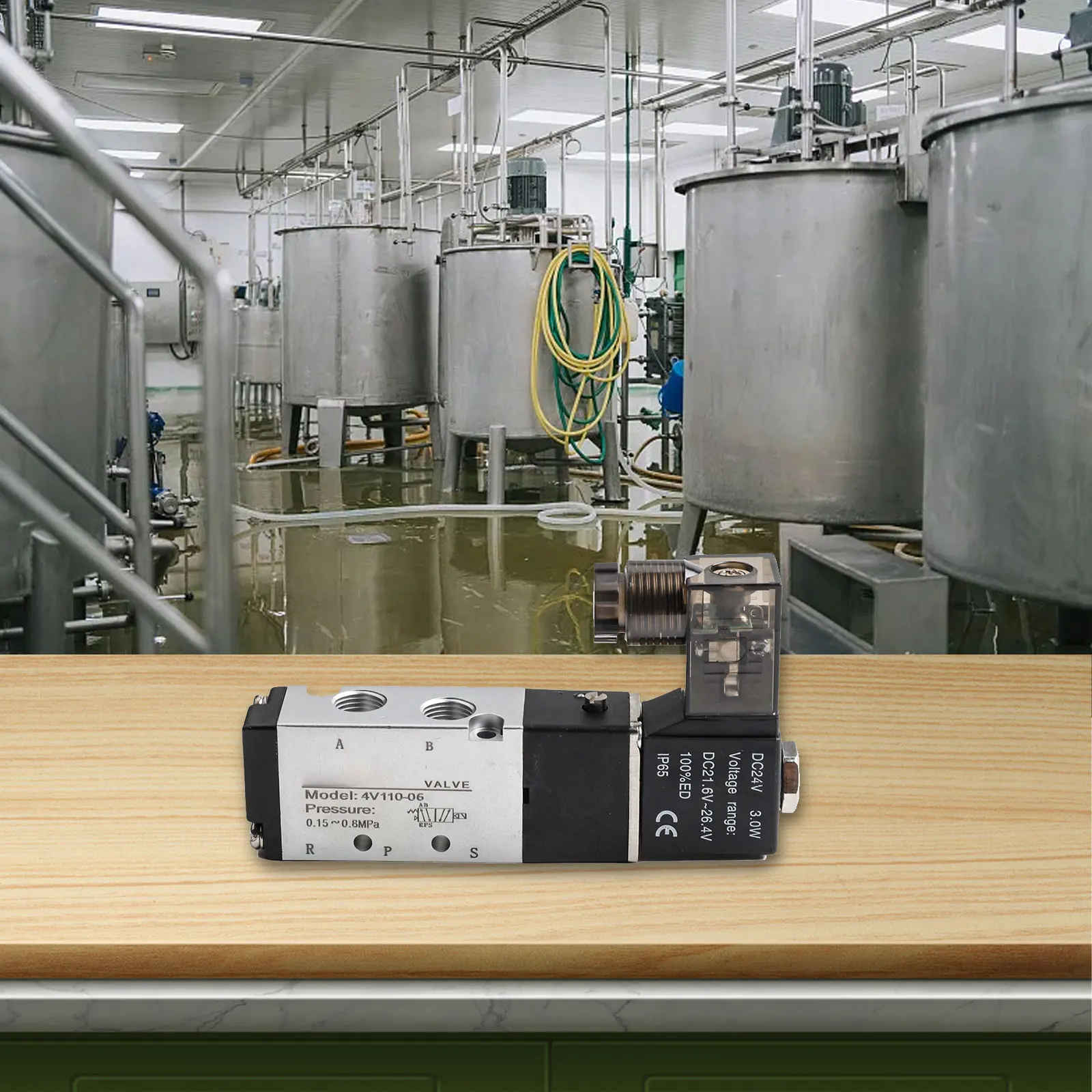 تحكم فعال وسلس مع 4V11006 5 طريقة 2 موقف PT18 بوصة تيار مستمر 24 فولت صمام هواء الملف اللولبي الكهربائي الهوائي #6