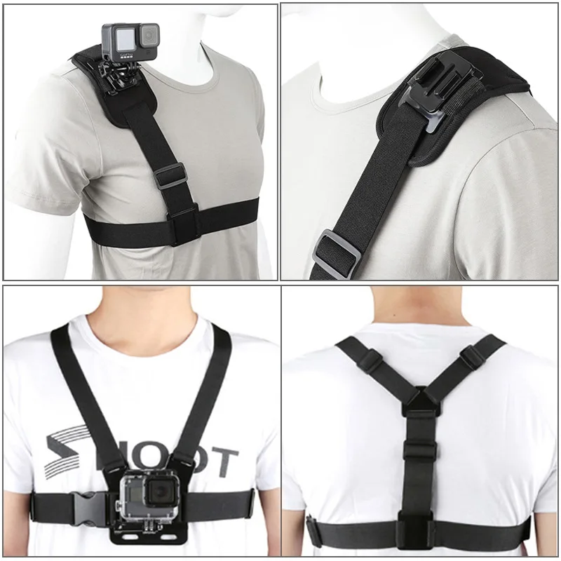 For GoPro Accessories Adjustable Chest Mount Harness Chest Strap Belt for Go Pro 13 12 11 10 9 8 7 Insta360 X5 X4 Sport Camera