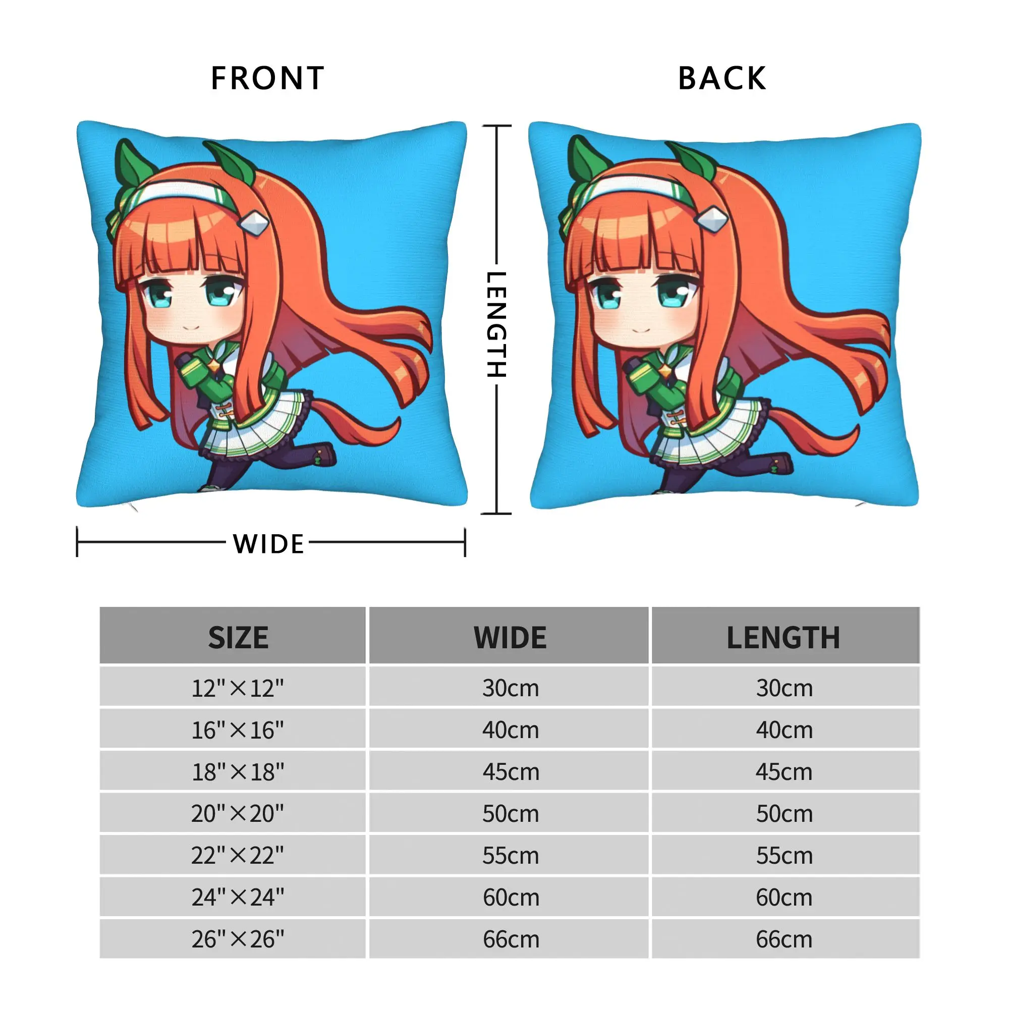 Pillow Cover Umamusume Silent Suzuka  Morden Pillow Case For Living Room Bed Chair Pillowcases